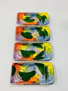 Pottery: Set of 4 Christine Harris butter dishes or side plates