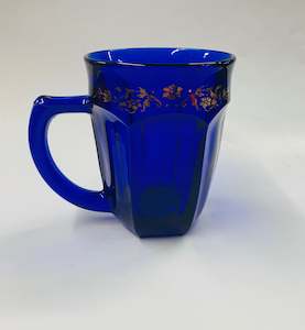 Glass Sets: Vintage cobalt blue glass large mug