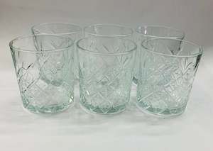 Glass Sets: Set 6 Heavy cut whiskey tumblers