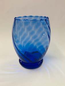 Crystal And Glass Vases: Cobalt blue hand blown glass vase