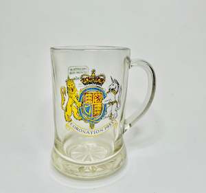 Royal Memorabilia: Glass Stein of the Queens Coronation