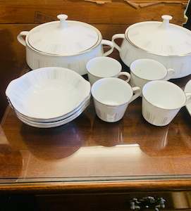 Chinaware: Noritake 4 place dinner set. Isabella pattern