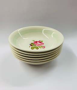 Pottery: Set 6 Kelston ceramics Sylvia Rose dessert bowls