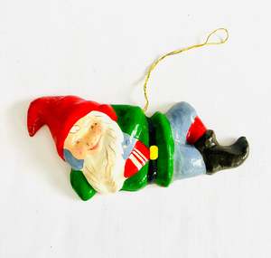 Christmas Elf Hanging Decoration Laying on His Side
