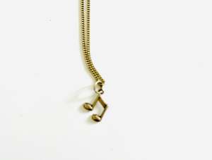 Jewellery: Silver Necklace with Sterling Silver Musical Note