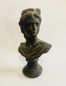 Antique terracotta painted bust