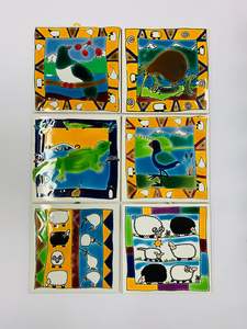 Pottery: 6 New Zealand tiles Te Huia