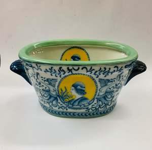 Vintage Wong Lee glazed ceramic planter