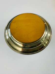 Cookware: Art deco silver plated and wooden chopping board