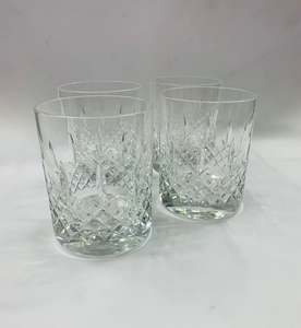 Set 4 large heavy crystal whisky tumblers