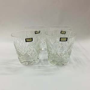 Glass Sets: Set 4 heavy Georgian crystal whisky tumblers