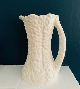 Rare white Sylvac hollyhock large jug