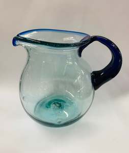 Decanter And Jugs: Large hand blown glass jug