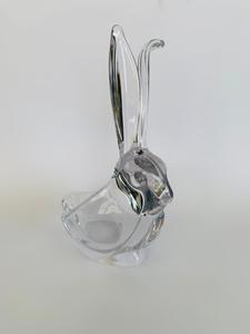 Crystal And Glass Vases: Vannes Le Chatel Crystal Large Bunny with one Ear down