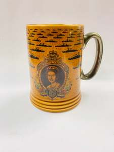 Queen Elizabeth Jubilee mug Fleet review at Spithead June 28th 1977