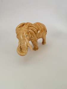 Chinaware: SylvaC Pottery Tan Bull Elephant with Tilted Head