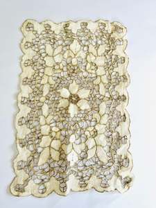 Home Decor: Rectangular Doily with Grey Stitching