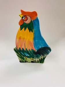 Pottery: Mossbank NZ clayware chicken utensil holder