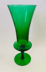 Crystal And Glass Vases: Green Art Glass Large Vase