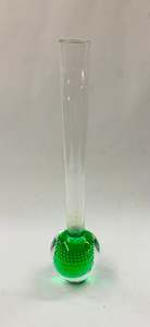 Crystal And Glass Vases: Retro green bubble glass bud vase