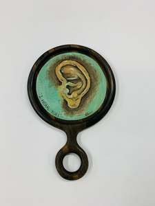 Bespoke Art I Hear You with sterling silver shield
