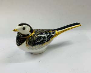 Royal Crown Derby Pied Wagtail paperweight
