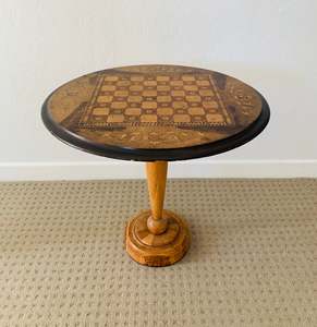 Furniture: New Zealand inlay sovereign wood chess table