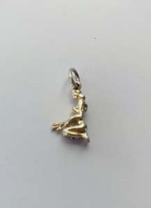 Sterling Silver nude lady cooking Charm