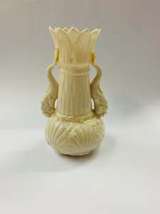 Belleek green mark fish vase