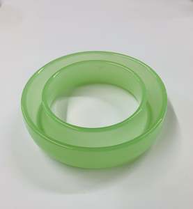 Uranium glass circle bud vase