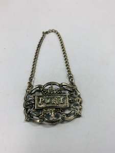 Silver plated Port decanter label