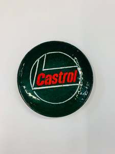 Alcohol And Tobacco: Enamel Castrol advertising dish