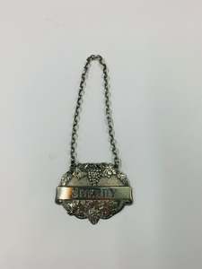 Alcohol And Tobacco: Sterling Silver Sherry decanter label
