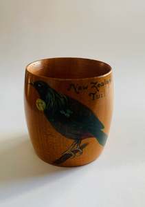 Kiwiana: Maori Art Depot New Zealand Tui wooden napkin ring
