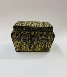 Brassware: Heavy metal box with bamboo design