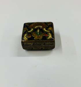 Brassware: Brass and enamel pill box