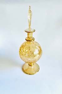 Art Glass: Golden Glass Perfume Bottle