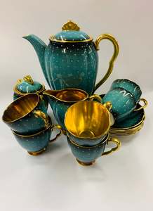 Carltonware: Carlton ware Bleu Royale polka dot tea set