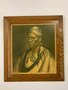 Clocks Mirrors And Frames: Gottfried Lindauer print of Haora Tipa Koinaki on Oak frame