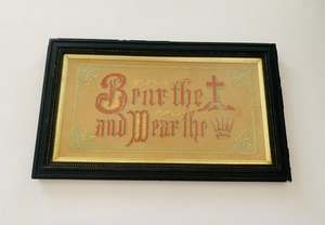 Victorian embroidered Motto Sampler