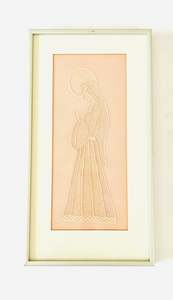 Framed Embroidery of Mary