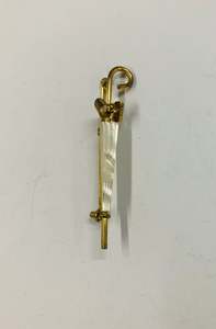 Vintage umbrella brooch with mother of Pearl