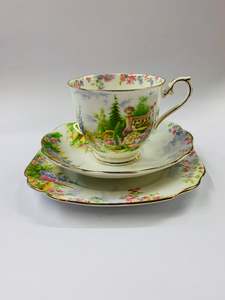 Cups And Saucers: Royal Albert Kentish Rockery Trio