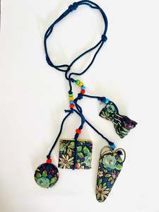 Home Decor: Blue fabric Chatelaine