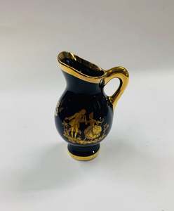 Ceramic Vases: Limoges cobalt blue and gold jug