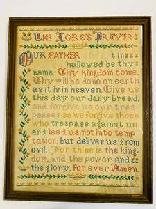 The Lords Prayer antique tapestry