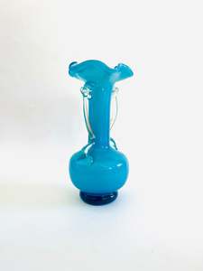 Vases: Light Blue Double Handled Vase