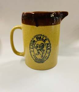 Pottery: Lion Pale Ale NZ Breweries Ltd stoneware large jug
