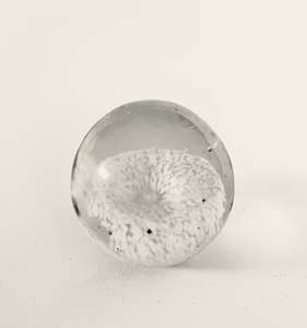 Glass And Crystal: Clear Paperweight with Bubble Swirl