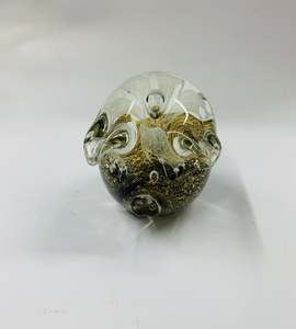 Gold glass pig Paperweight